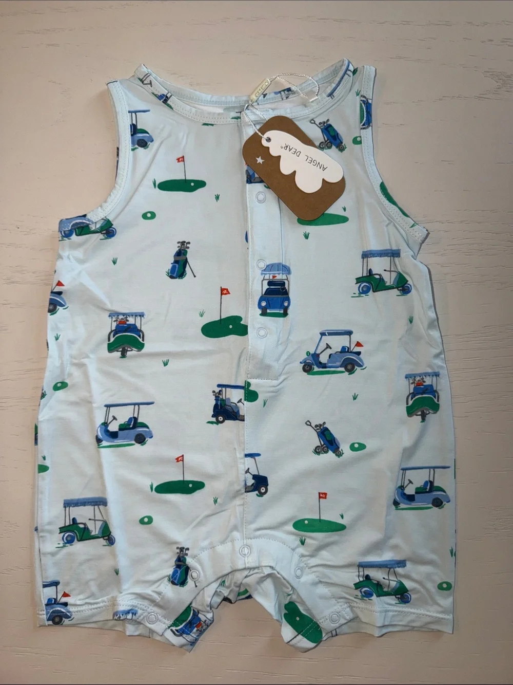 Angel Dear Vintage Golf Sleeveless Shortie Romper 12-18 months